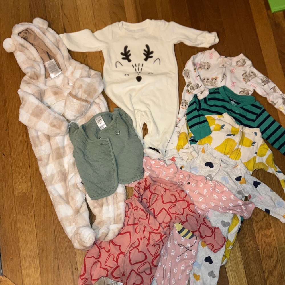 0-3 month baby girl cozy fall/winter bundle